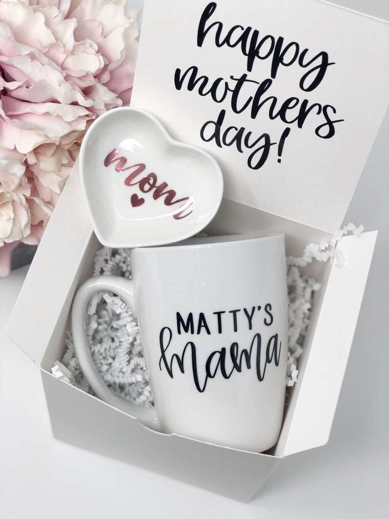 Personalized mama mom mug- first mothers day gift box set- mommy gifts for mom- gift for new mom- baby shower mommy to be mug gift box set