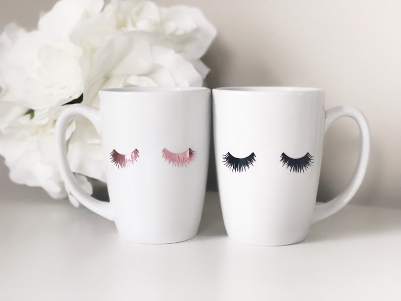 Lashes mug - gift for her - eyelashes mug- best friend gift idea- lash gift - funny mug - make up artist mug - beauty mug