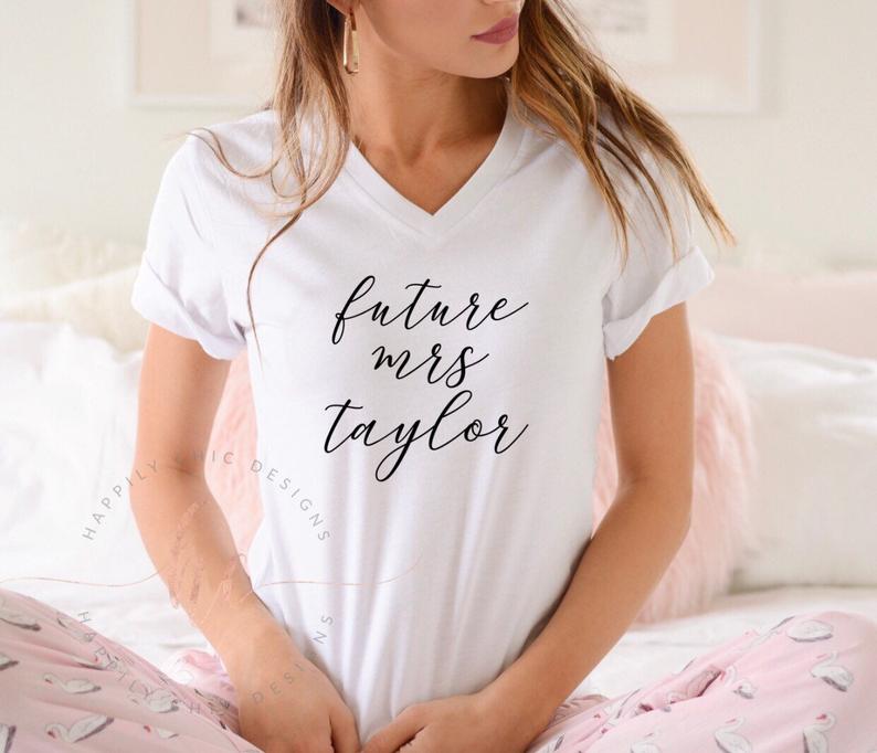 Pink future mrs personalized bride shirt- bride tank- engagement gift idea- fiance gifts- shirt for bride to be- future mrs custom shirts-