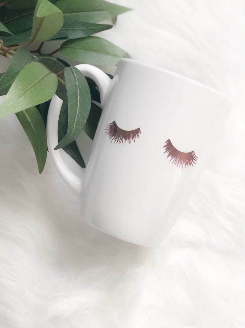 Lashes mug - gift for her - eyelashes mug- best friend gift idea- lash gift - funny mug - make up artist mug - beauty mug