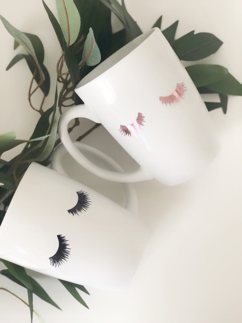 Lashes mug - gift for her - eyelashes mug- best friend gift idea- lash gift - funny mug - make up artist mug - beauty mug