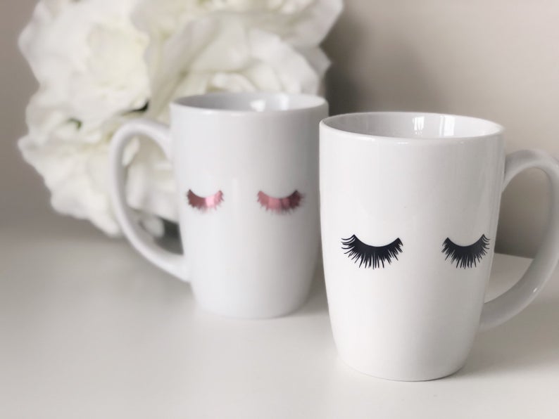 Lashes mug - gift for her - eyelashes mug- best friend gift idea- lash gift - funny mug - make up artist mug - beauty mug