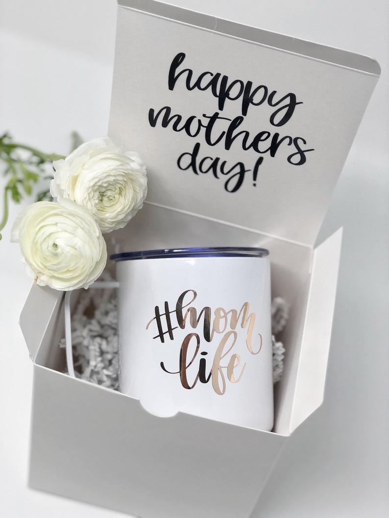 Mom life travel mug gift box set- mothers day gift idea for mom- stainless steel travel mug- mom life gifts- new mom gift box set idea