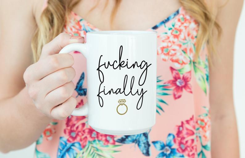 Fucking finally mug- engagement gift idea- funny bride mug- gift for bride to be- wifey mugs- future mrs mugs- best friend gift box