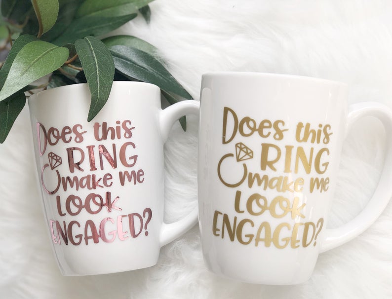 Does this ring make me look engaged mug - engagement gifts - future mrs mug- bride mug- bride to be mug gift- engaged af mug- engagement mug