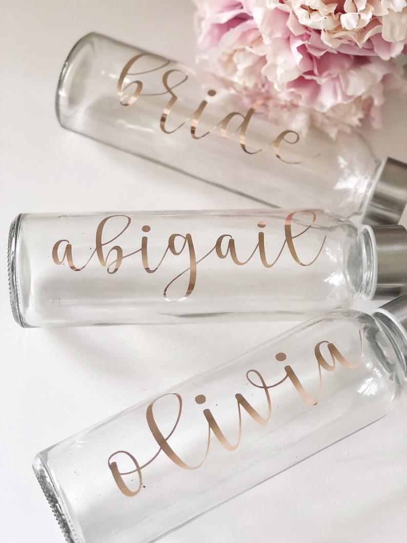 Bridesmaid water bottles - bachelorette water bottles - personalized water bottle - bridesmaid tumblers- bridesmaid gift idea cup-