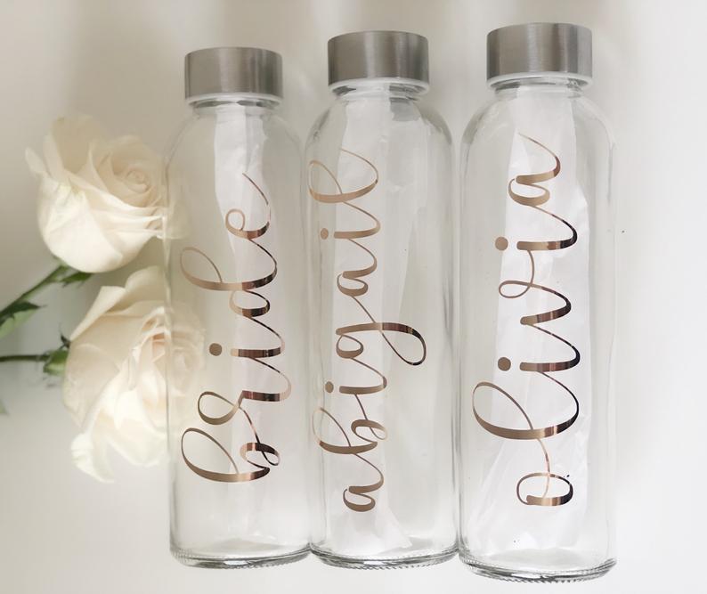 Bridesmaid water bottles - bachelorette water bottles - personalized water bottle - bridesmaid tumblers- bridesmaid gift idea cup-