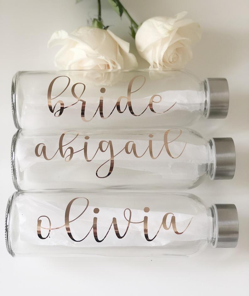 Bridesmaid water bottles - bachelorette water bottles - personalized water bottle - bridesmaid tumblers- bridesmaid gift idea cup-