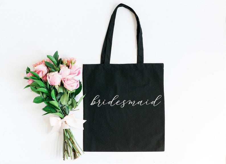 Bridesmaid tote bags- personalized tote bags- bachelorette party gifts for bridemaids- maid of honor tote bag- bridal party tote bags name