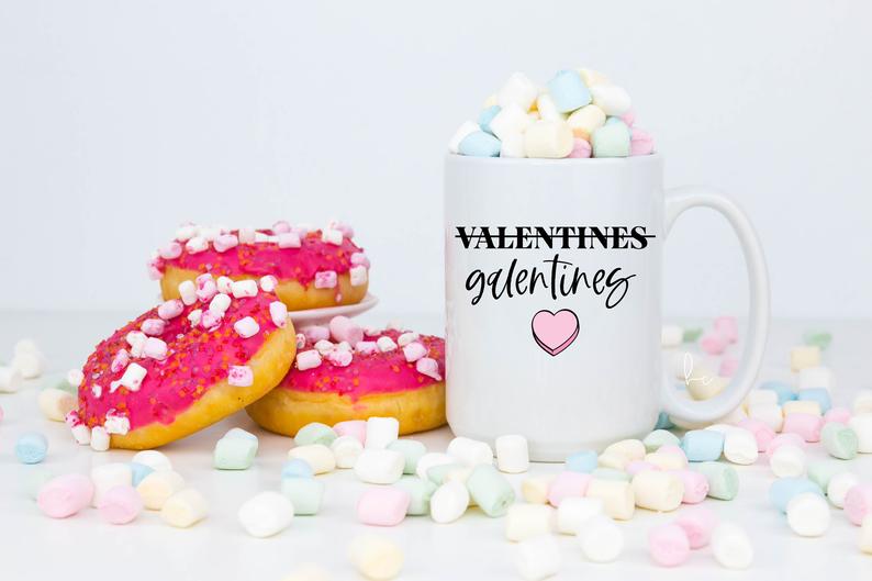 Valentines strikeout galentines mug candy heart mug sweet heart - valentines day gift idea for best friend - gift idea for her custom mug