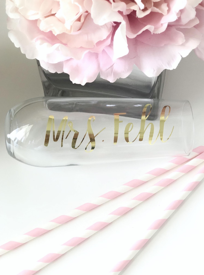 Bride bridesmaid champagne flute- personalized champagne glass- rose gold flute- bridesmaid proposal gift idea stemless champagne glas