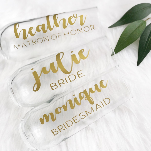 PLASTIC Personalized bridesmaid champagne flute gift for bridesmaid proposal box- bridesmaid gift idea- personalized bridal party flutes