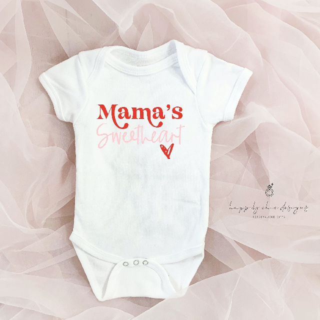 Mama's sweetheart baby bodysuit valentines day t-shirt idea for kids -cute funny sweetheart heart breaker baby tee- youth valentines day