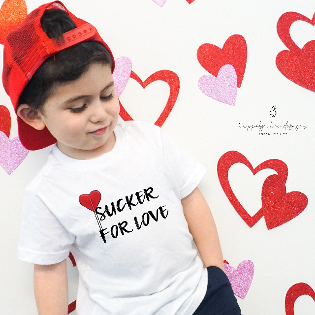 Sucker for love lollipop heartbreaker t-shirt for kids - valentines child shirt - cute funny sweetheart heart breaker baby tee shirt ideas