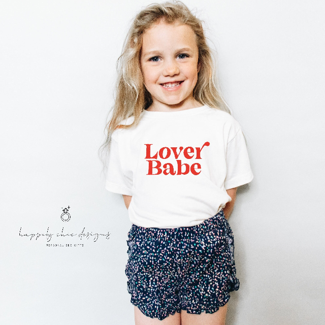 Lover Babe valentines day shirt first valentines day t-shirt idea for kids -cute funny sweetheart heart breaker baby tee- youth valentines