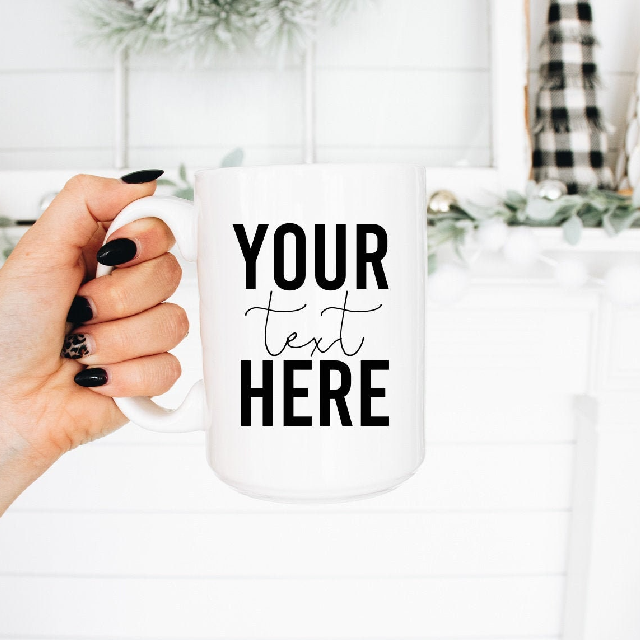 Design your own mug- your text here custom mug - personalized holiday mug- Christmas mugs- business logo mugs- employee gift idea-