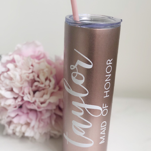 Stainless steel tumbler water bottle - maid of honor proposal box- bridesmaid water bottle proposal box gift - bachelorette party tumbler