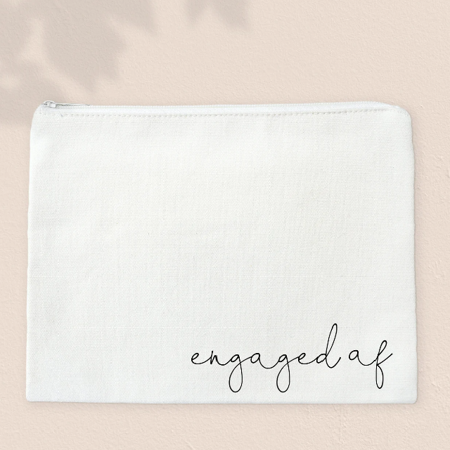 Engaged af gifts Bride makeup bag- personalized tote bag- bride make up pouch- engagement gift idea - gift for future Mrs bride to be wifey