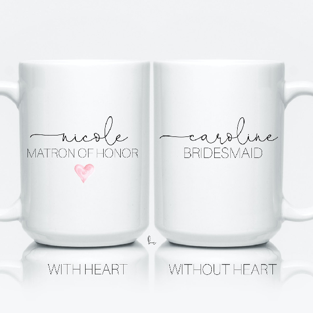 Bridesmaid coffee mugs- bridesmaid cups- personalized bridesmaid proposal box gifts- bridal party mugs- custom mug- maid of honor mug.