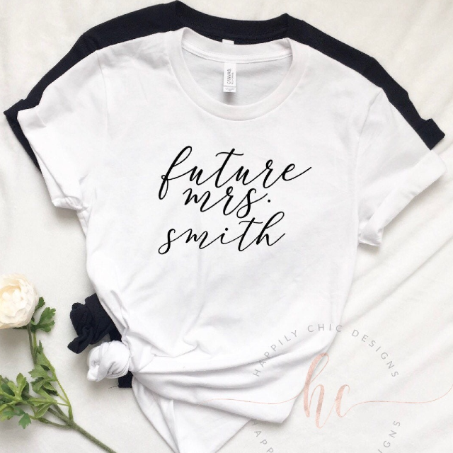 Personalized future mrs shirt- bride tank- bride t shirt- gift for bride- wedding planning shirt- future mrs bride box gift idea set