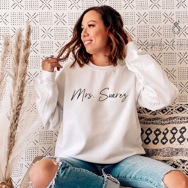 Personalized mrs wifey sweater- bride sweaters- custom future mrs wifey sweaters- engagement gift for bride to be bachelorette gildan