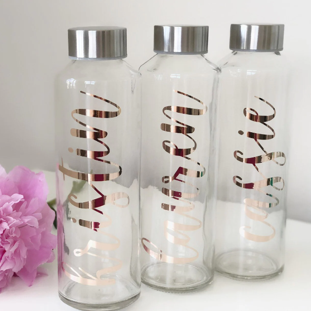 Bridesmaid proposal gift box set- bridesmaid glass water bottle - gift for bridesmaid personalized bridesmaid water bottle gift idea name