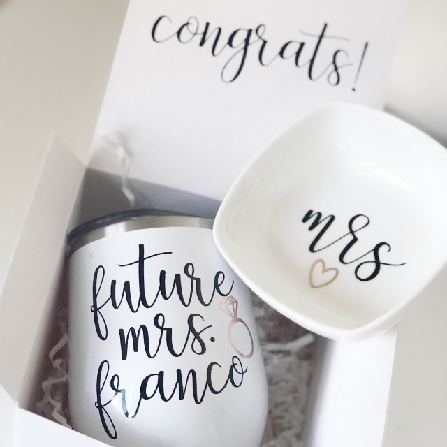 Future mrs mug gift set- bride gift set - bride tumbler bride ring dish- bridal gift set- engagement gift set idea- personalized bride gift