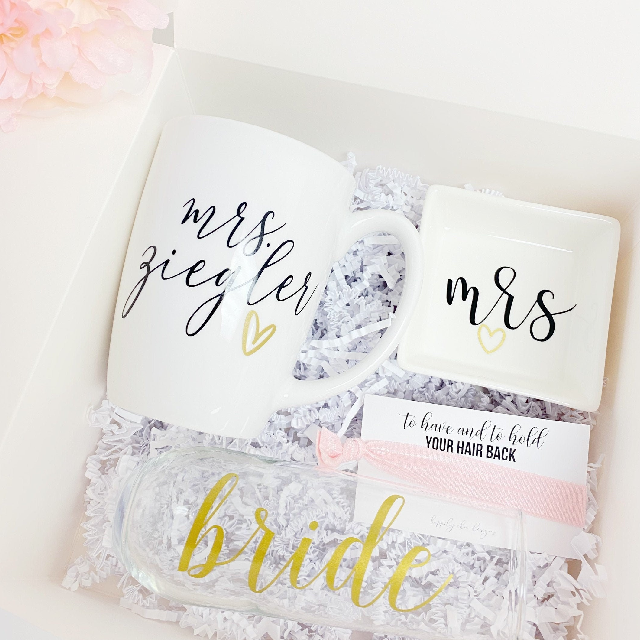 Future Mrs mug- bride engagement gift box- personalized bridal gifts- bride champagne flute mug- wifey gifts- I said yes wedding day gift