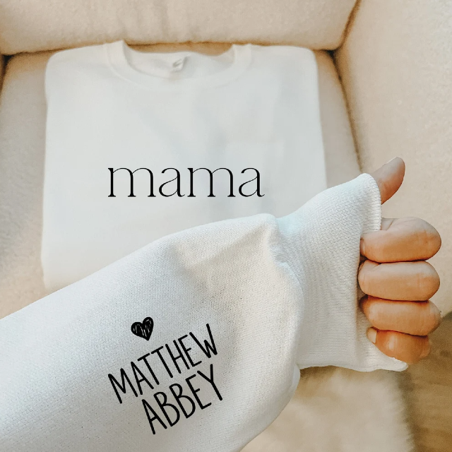 Mama sweater, kids name sweater, Mother's Day sweater, custom personalized mom sweater, child name, first Mother's Day outfit mama pullover