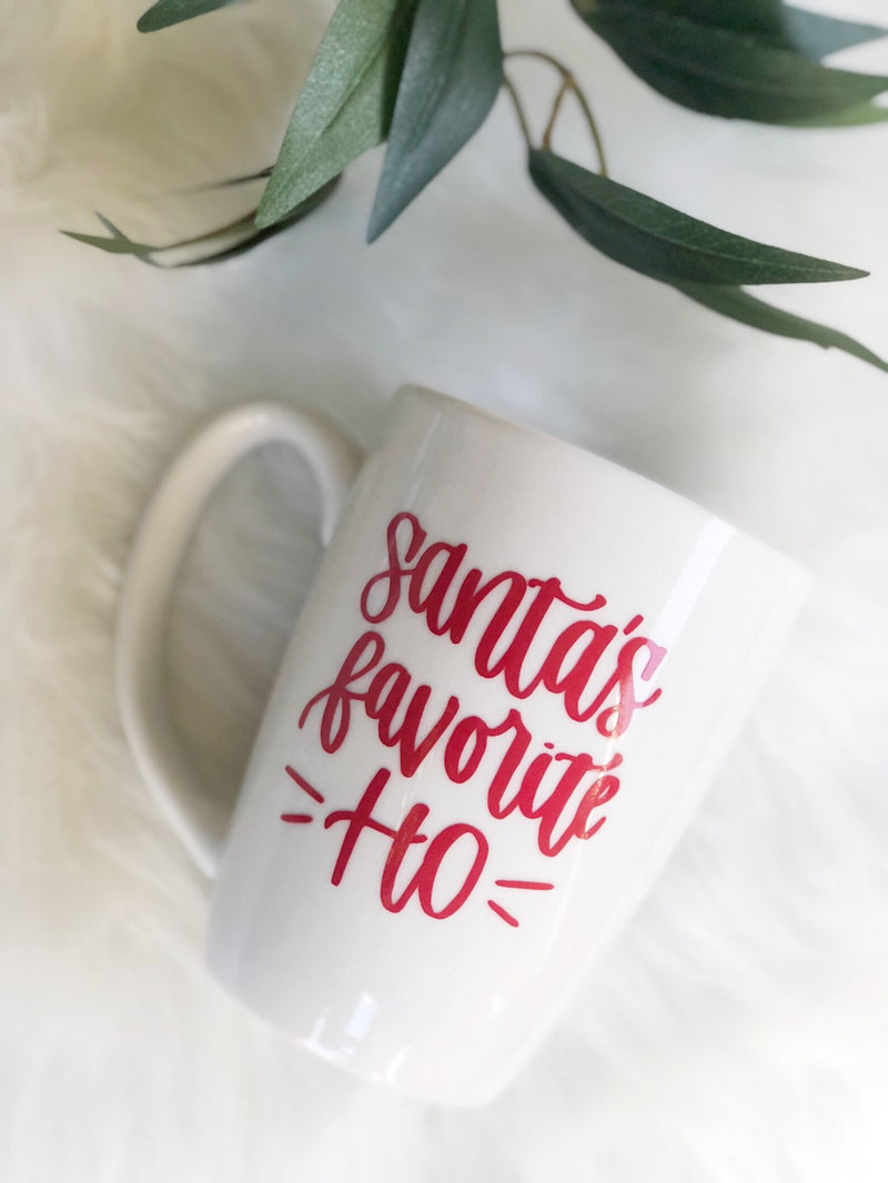 Santas favorite ho mug- christmas mugs- funny christmas mug- santa baby let it snow mug- mug for Christmas - best friend Christmas gift idea