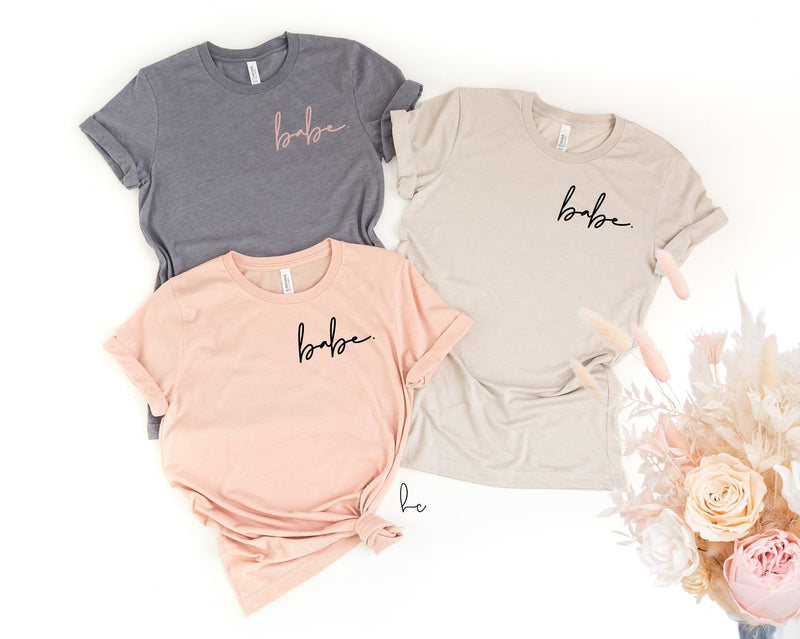 Minimalist bride bridesmaid shirts- bachelorette party shirts- brides babes bride tribe squad- bridal party shirts- gifts for bridesmaid tee