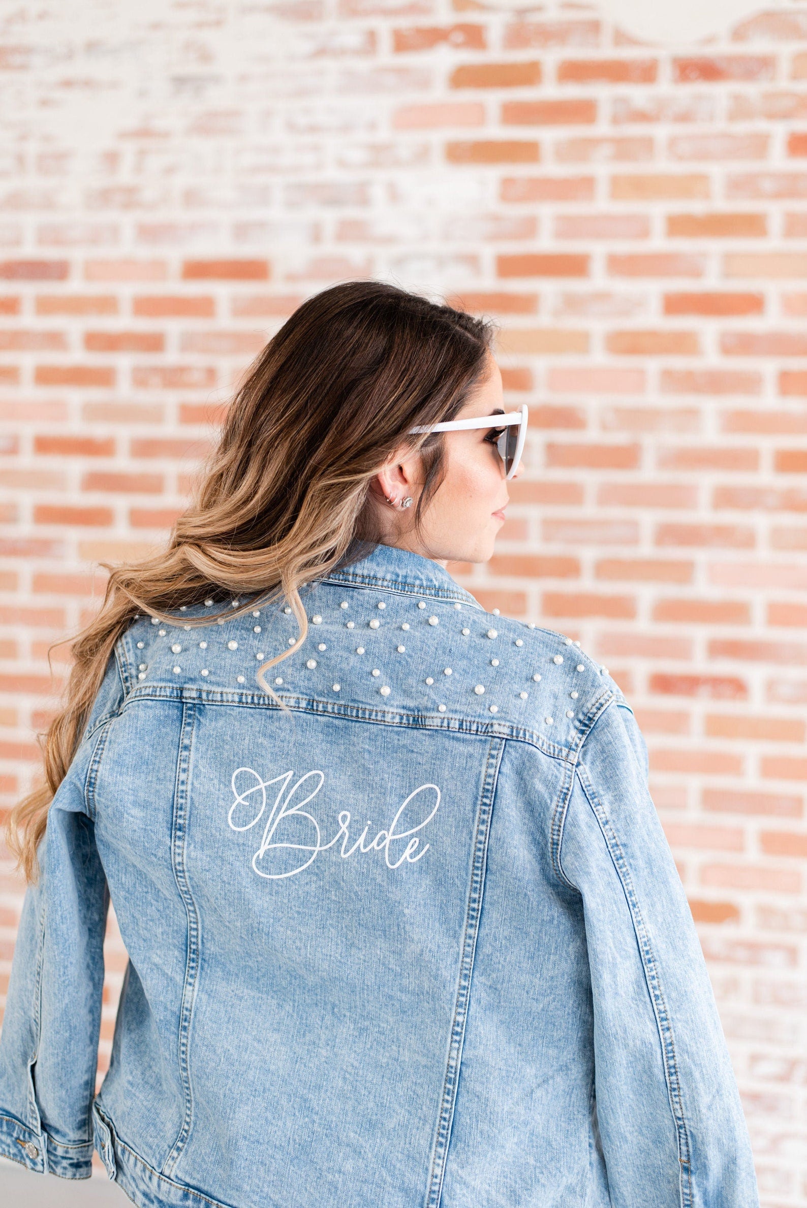 Bride jean jacket - personalized custom denim jacket - pearl jean jacket future mrs gift- engagement gift- mrs bridal shower bachelorette