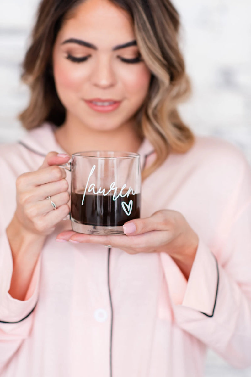 Clear glass mugs- personalized bridesmaid mugs- bridesmaid proposal box- custom mug- bridesmaid gifts- gift for maid of honor proposal box