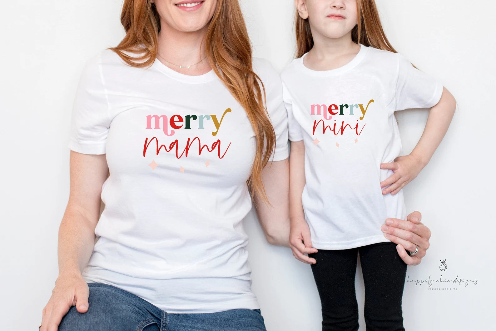 MERRY mama merry mini mommy and daughter mom and me matching christmas shirts- christmas mama gift for new mom to be- first Christmas shirt