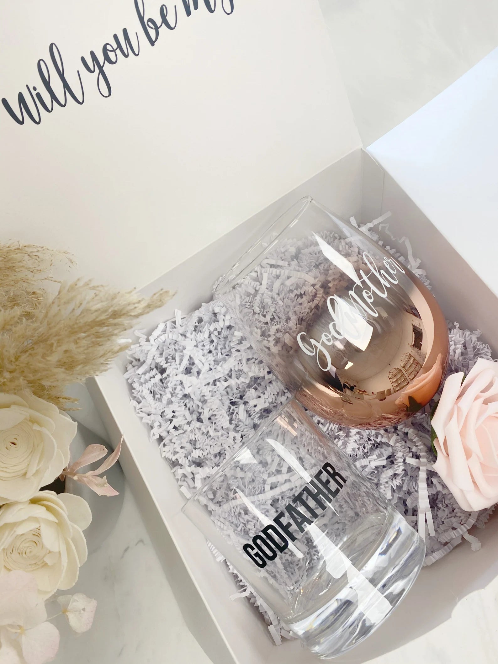 Will you be my godmother gift- godparents proposal gift baby announcement idea- fairy godmother tumbler- aunt gift- godfather whiskey glass  Bestseller