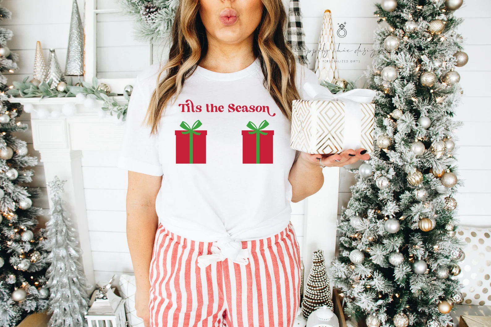 Tits the season santas favorite HO T-shirt ugly sweater - funny christmas saying shirt- gift for co-worker gift for her holiday party outfit