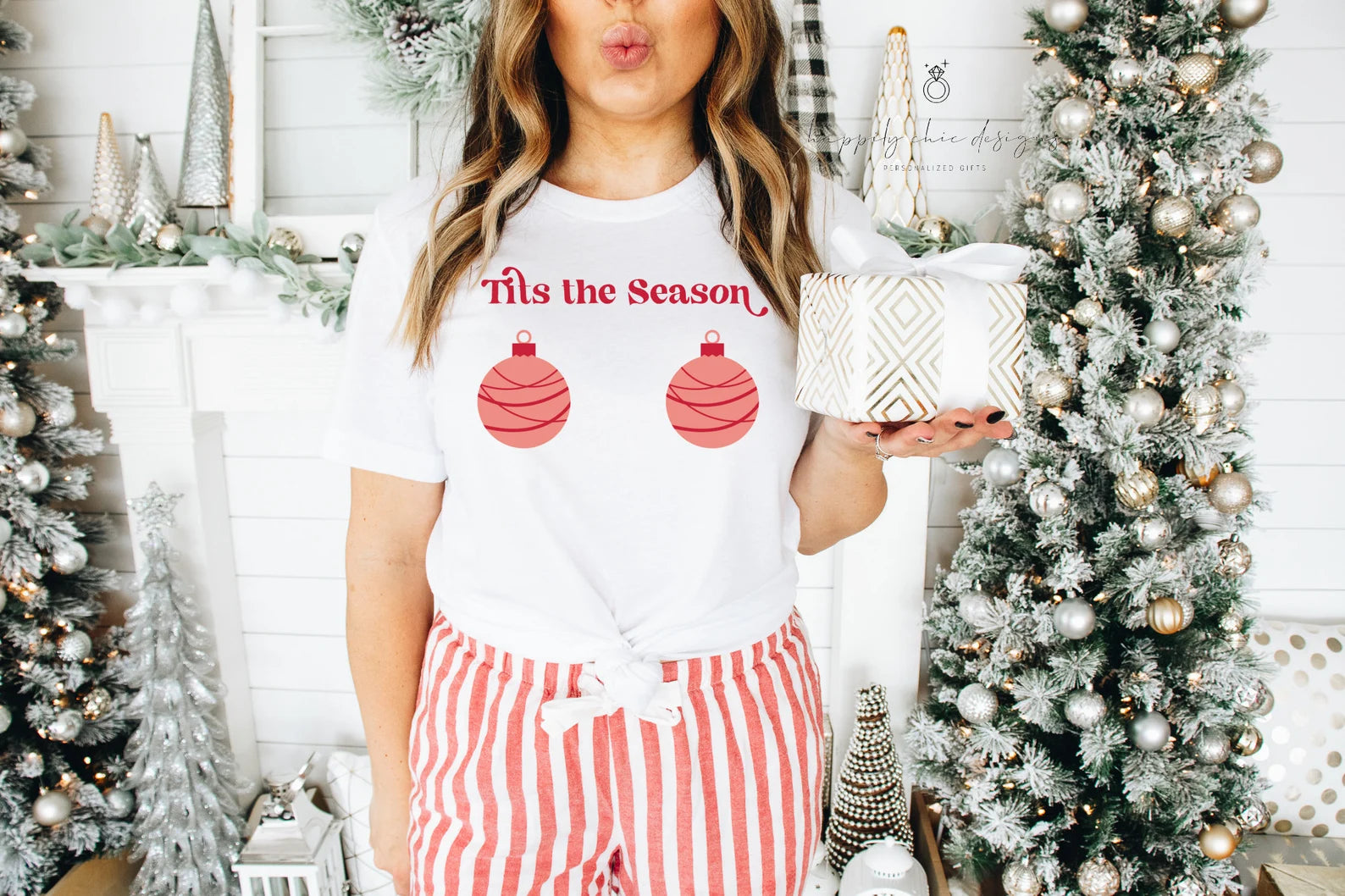 Tits the season santas favorite HO T-shirt ugly sweater - funny christmas saying shirt- gift for co-worker gift for her holiday party outfit