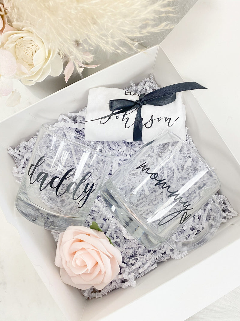 Mommy Daddy Parents Gift Box Set Mom Dad Tumbler Set Gift Box for Parents  to Be Baby Shower Gift Idea Baby Announcement Pregnancy Baby 