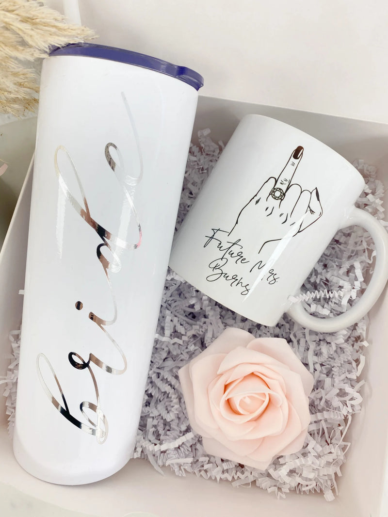 Future mrs mug- personalized bride gift box set - bride engagement gift box- bride to be tumbler future mrs wifey engaged idea personalized