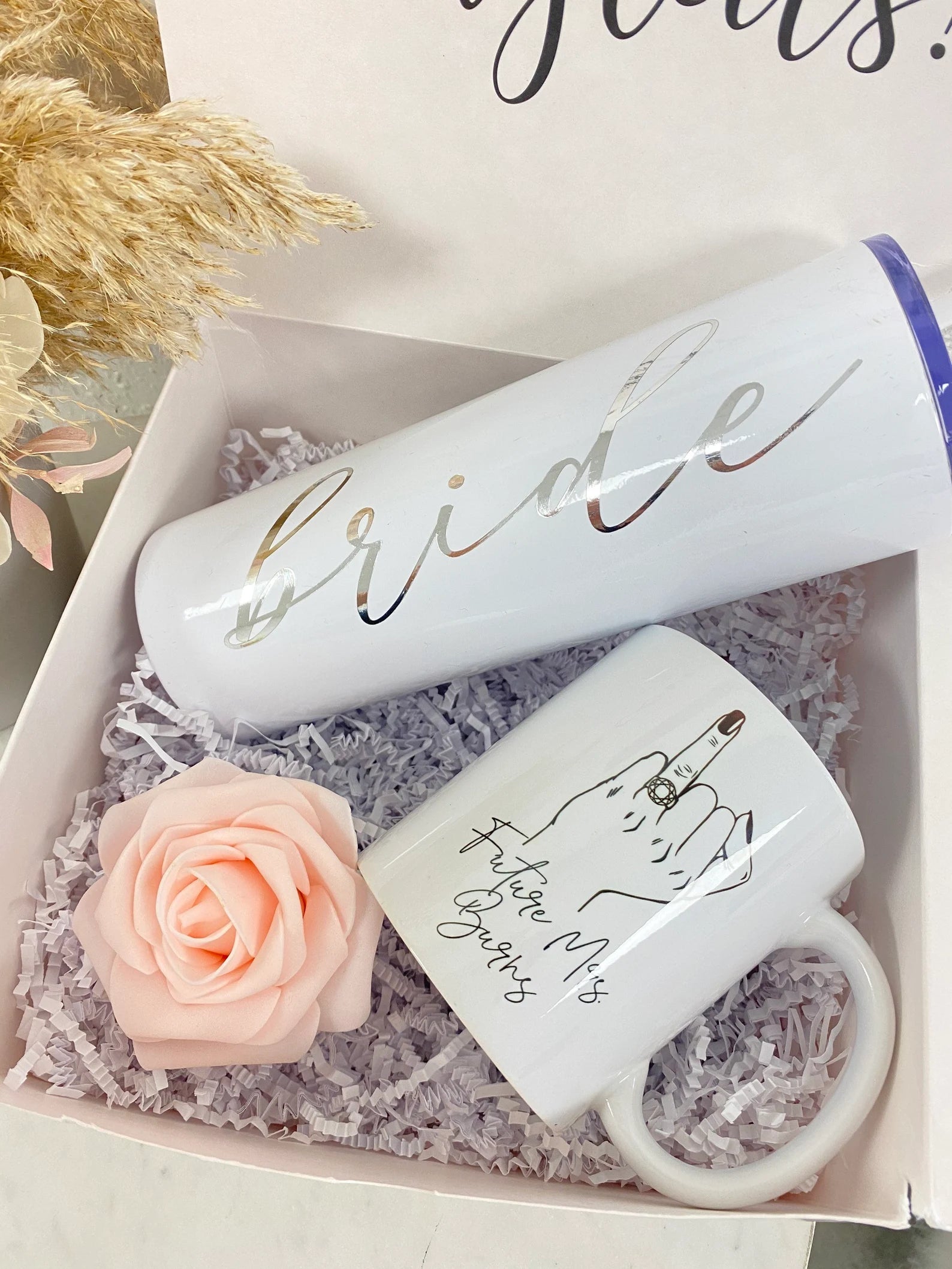 Future mrs mug- personalized bride gift box set - bride engagement gift box- bride to be tumbler future mrs wifey engaged idea personalized