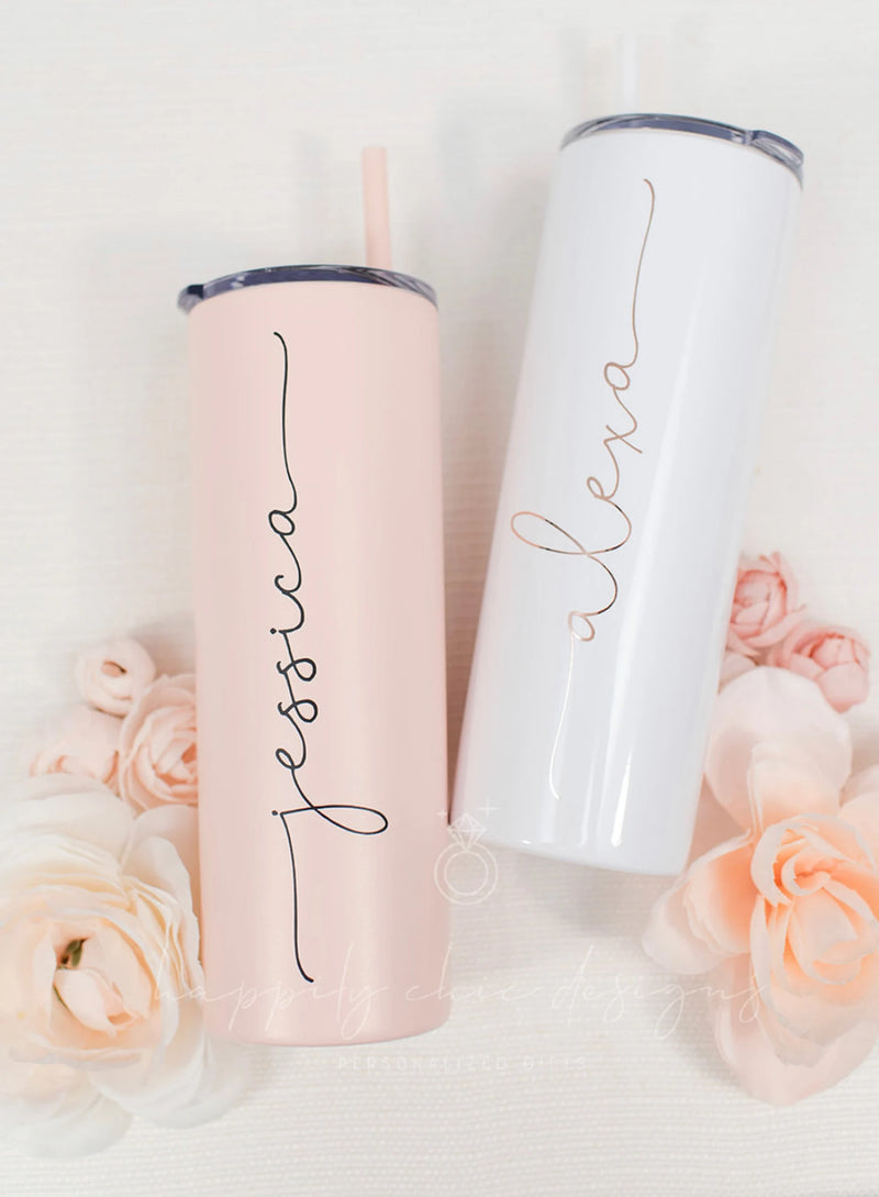 Bridesmaid proposal gift box- personalized bridesmaid tumbler- bridesmaid satin lace robe - bridal party robes - will you be my maid of hono