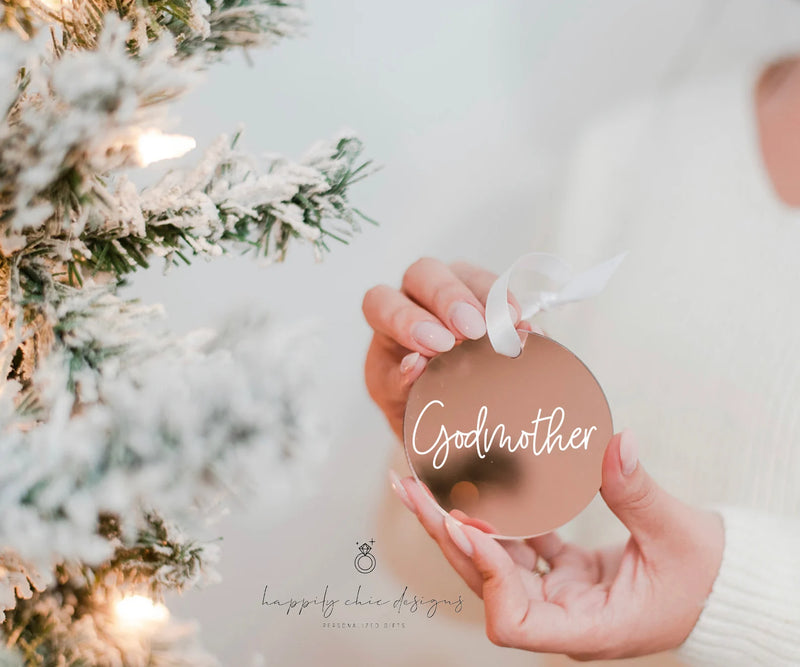 Personalized godmother ornament - god child name ornament gift for madrina padrino godparents proposal ornament baptism promoted to god mama