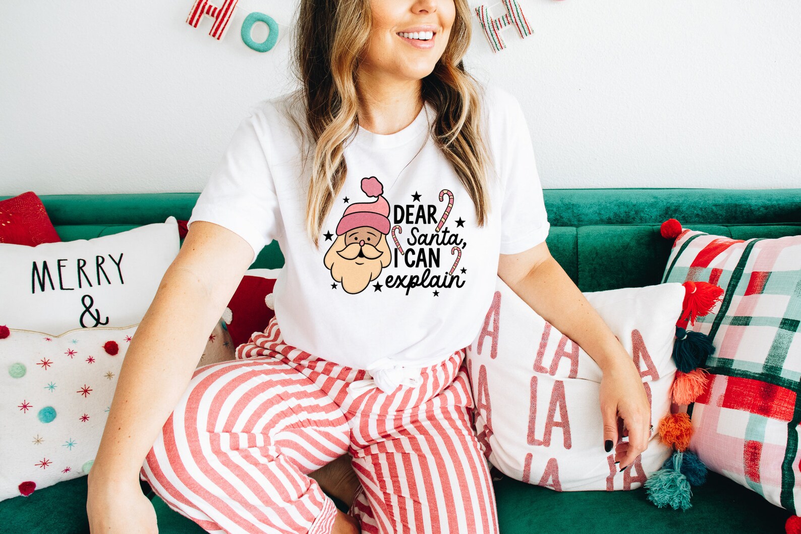 Dear santa i can explain kids youth Christmas shirts- funny matching family sibling shirts for christmas morning santa baby first christmas