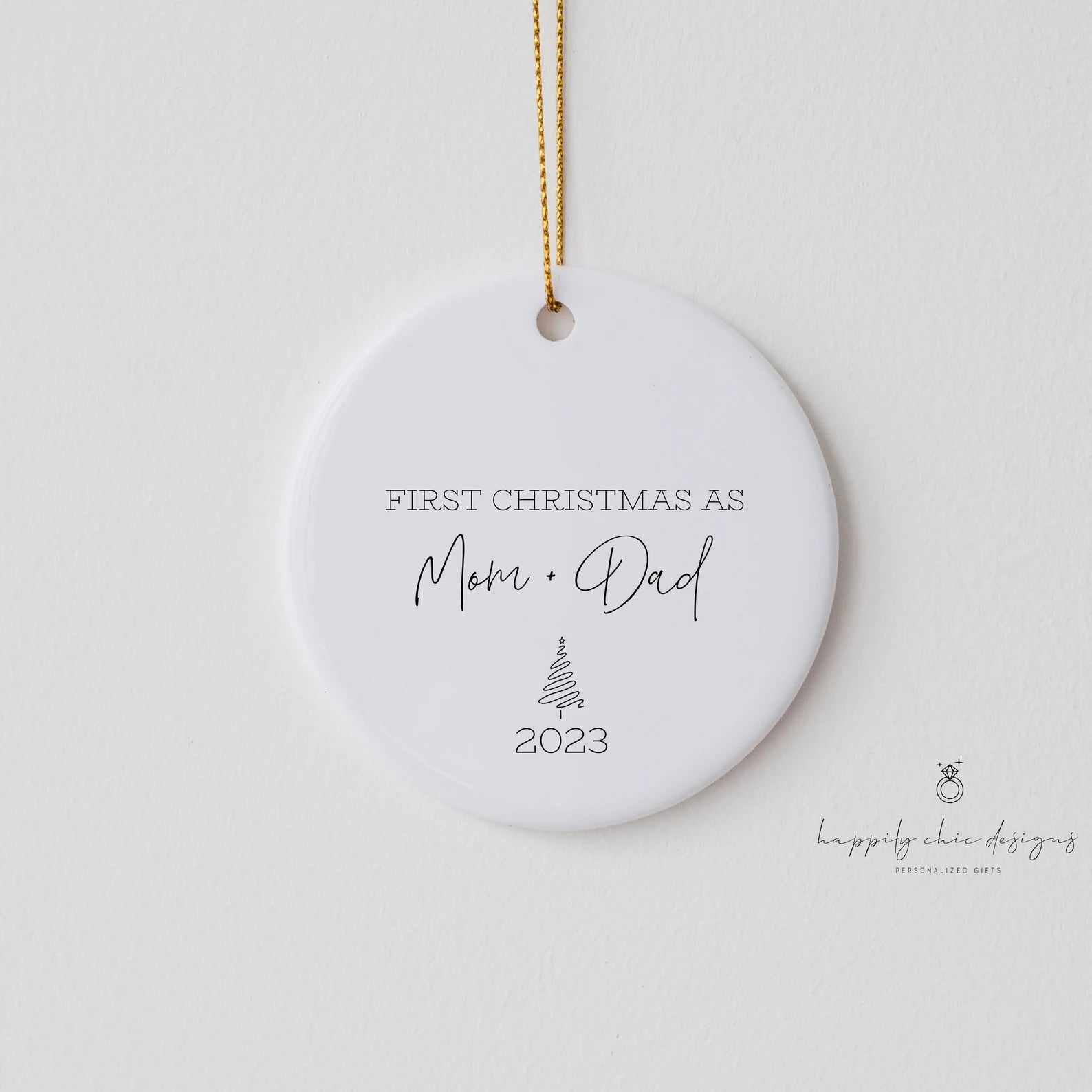 First christmas as mom and dad ornament - new parents gift- baby’s first christmas ornament 1st christmas as mama daddy baby shower idea