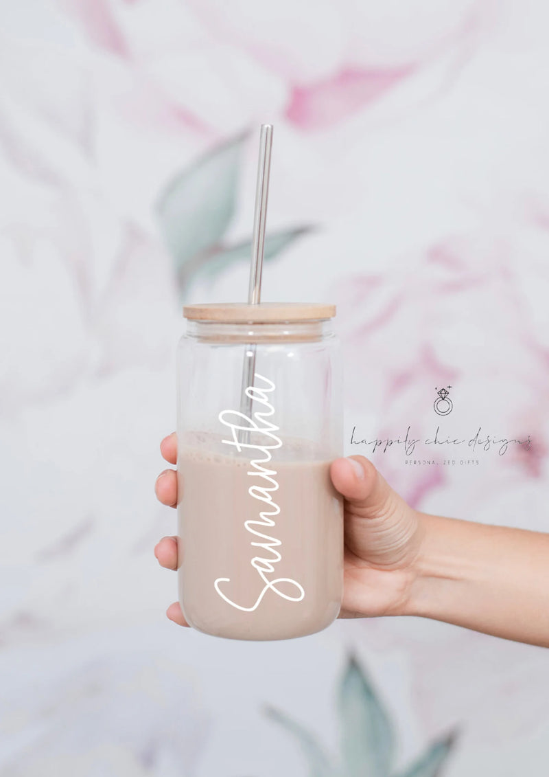 Bridesmaid proposal gift box- personalized bridesmaid ice coffee glass cup- bridesmaid satin robe - bridal party will you be my moh box