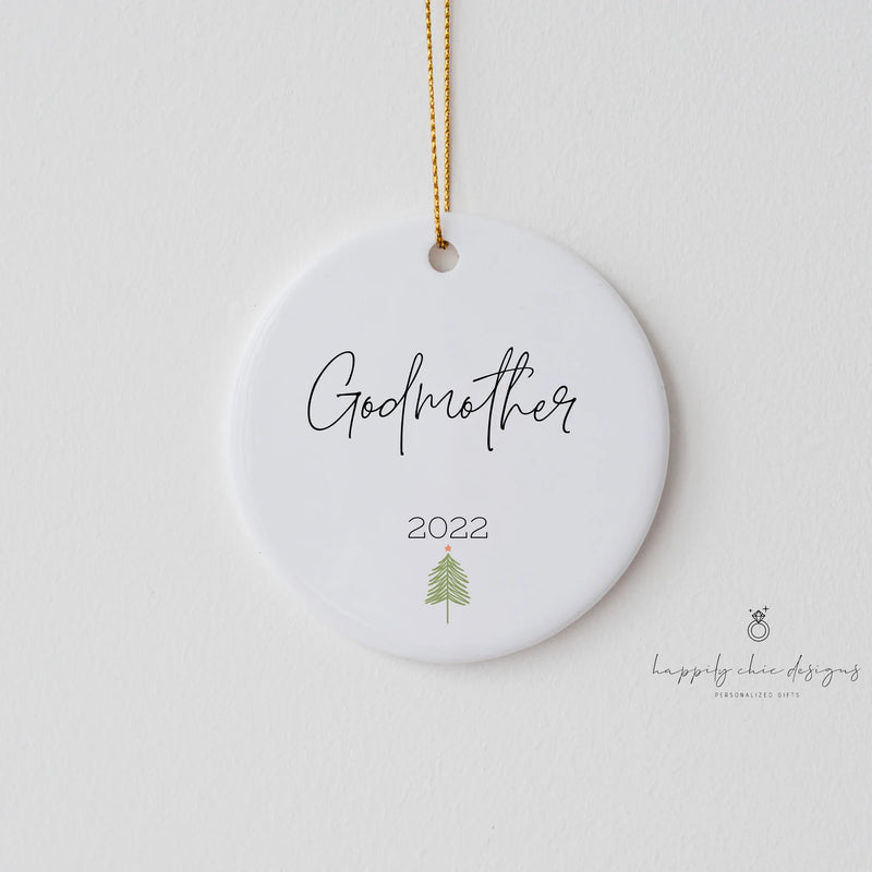 Godmother ornament - godparents godfather ornament gift for baptism godmother proposal box gift idea for madrina ornaments baby name