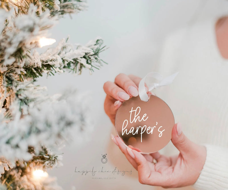 Newlyweds ornament just married engaged engagement gift ornament christmas holiday family name 2022 ornament new home personalized ornament