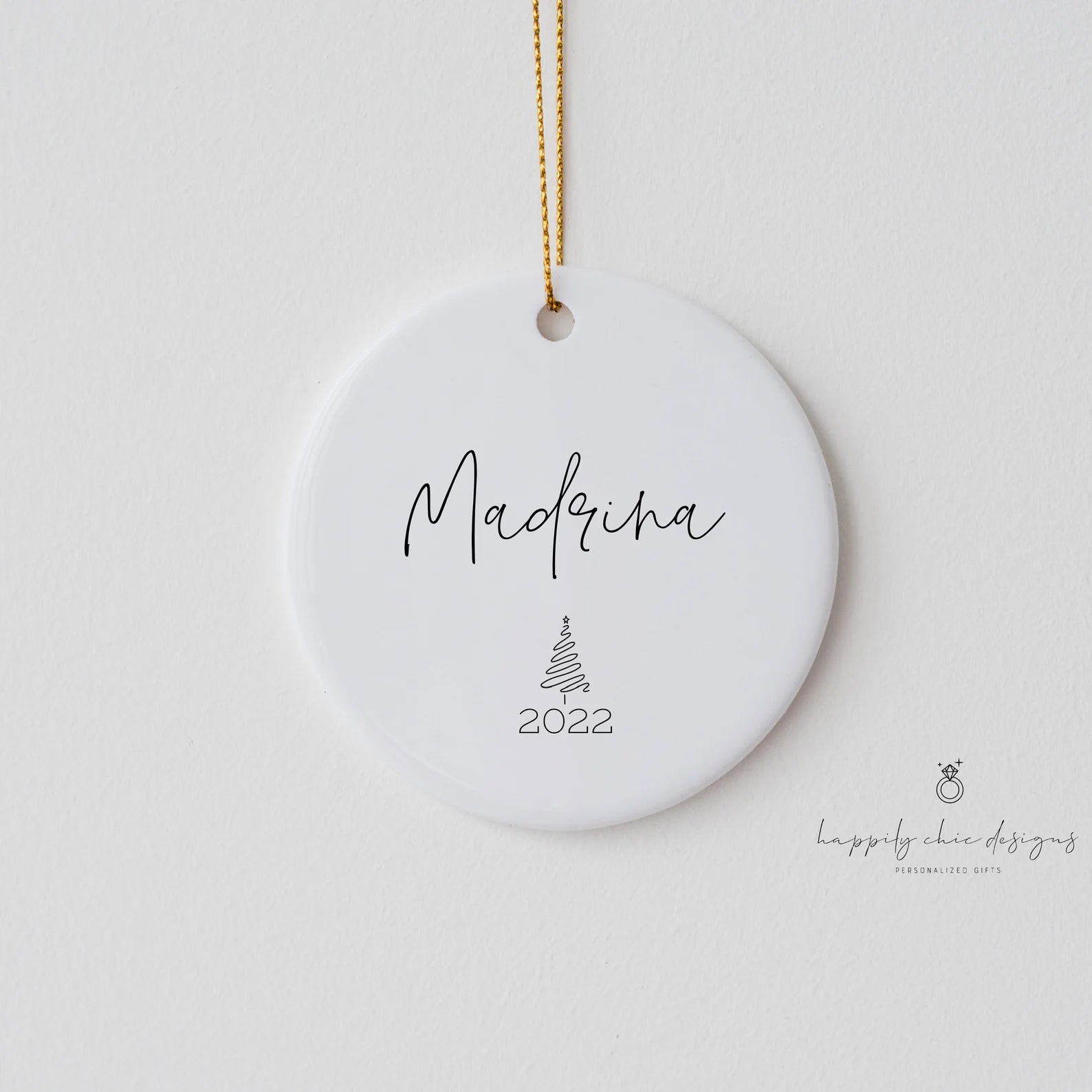 Godmother ornament - godparents godfather ornament gift for baptism godmother proposal box gift idea for madrina ornaments baby name