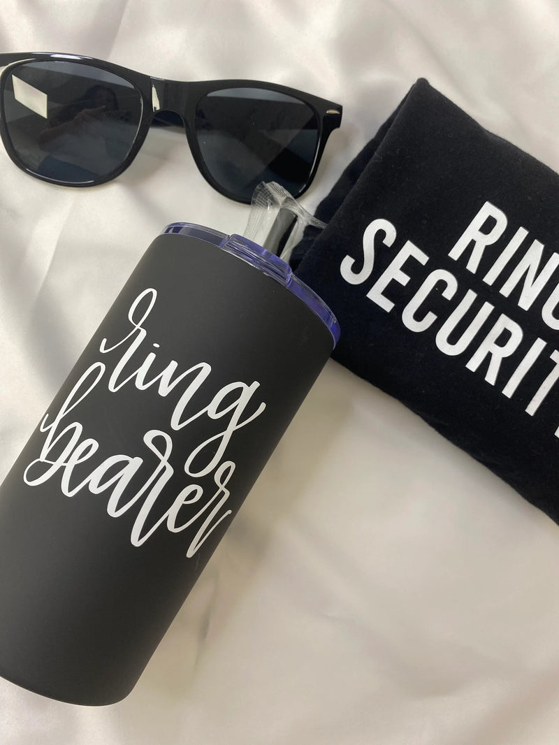 Ring bearer proposal set- will you be my ring bearer - ring security shirt sunglasses - ring bearer gift idea- groomsmen proposal gifts-