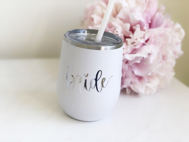 Bride stainless steel tumbler- bride gifts- bride mug- future mrs bachelorette weekend wine tumbler - engagement gift for bride - nash bash